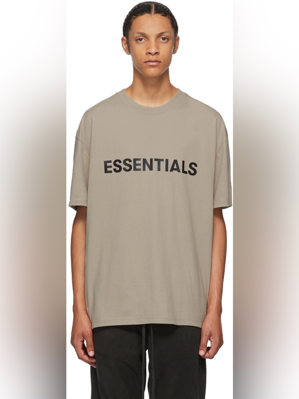 Fear of God Essentials Oversized Logo Tee Taupe Olive Men’s S